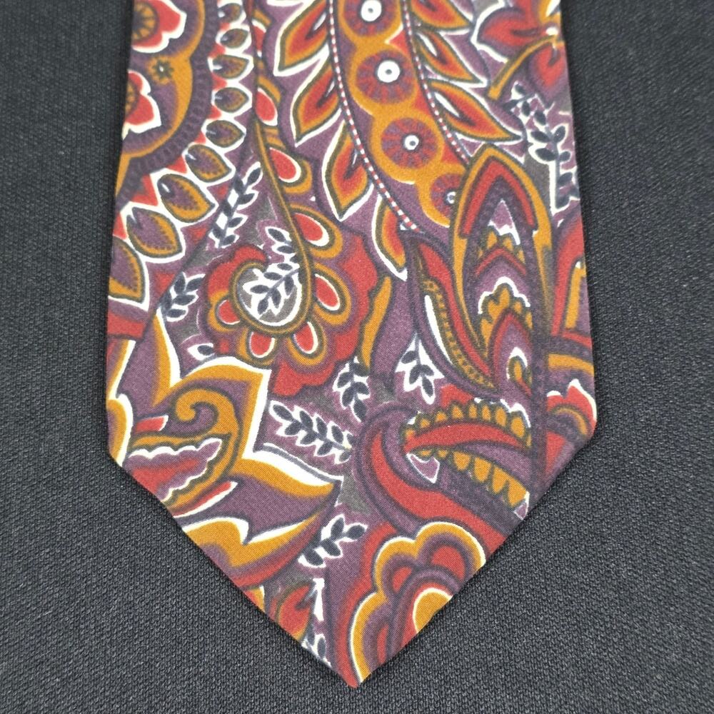 Robert Stewart Men’s Multi-Color Silk Paisley Floral Pattern Tie